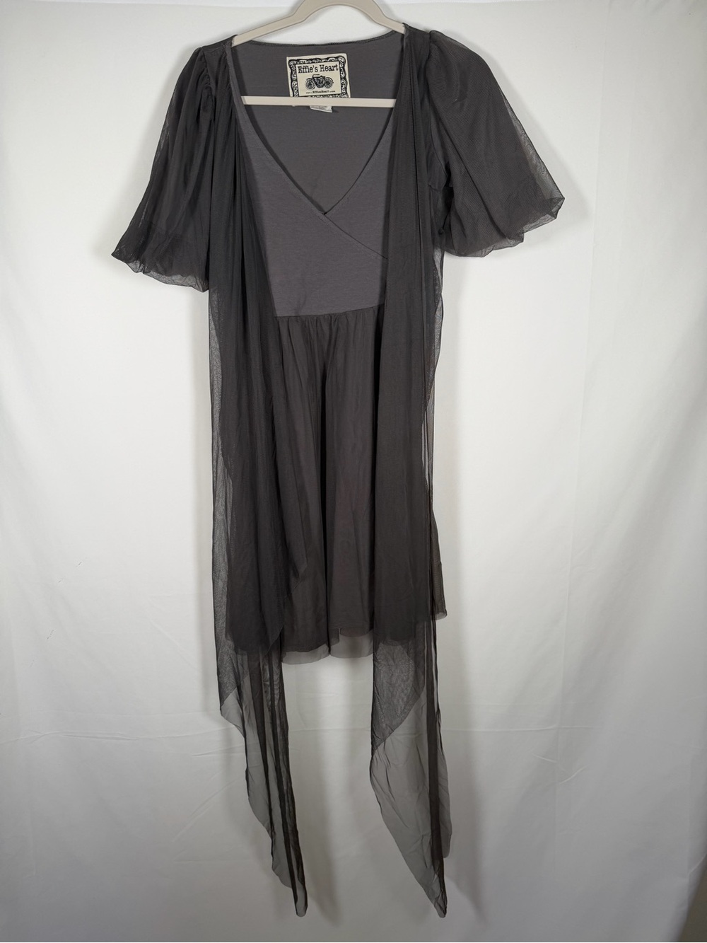 Effie's Heart Charcoal Fairy Grunge Ethereal Whimsical Mini Dress